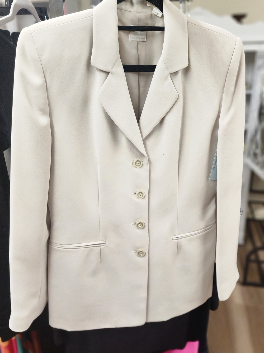 Emma James Cream Tailored Button Blazer